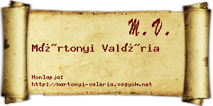 Mártonyi Valéria névjegykártya
